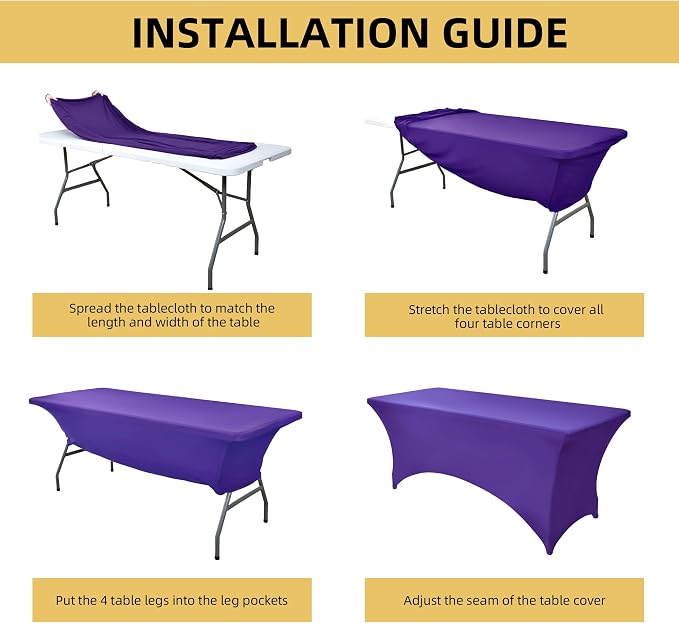 2-Pack 6ft Spandex Table Covers - Image 5
