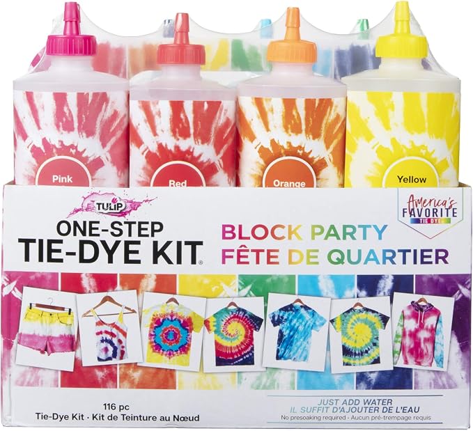 Tulip One-Step Tie-Dye Kit Block Party 16oz 8 Color Tie Dye, As Detailed by Tulip
