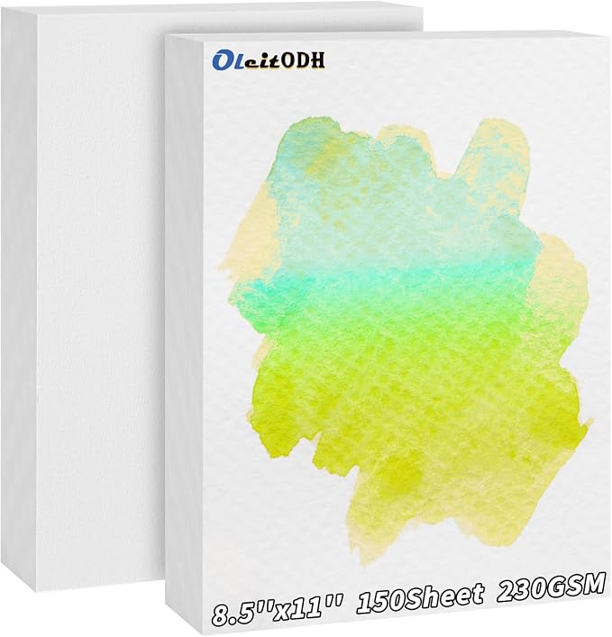150 Sheets Cotton Watercolor Paper 8.5x11 Inch 230GSM Art Paper Bulk | - Image 9