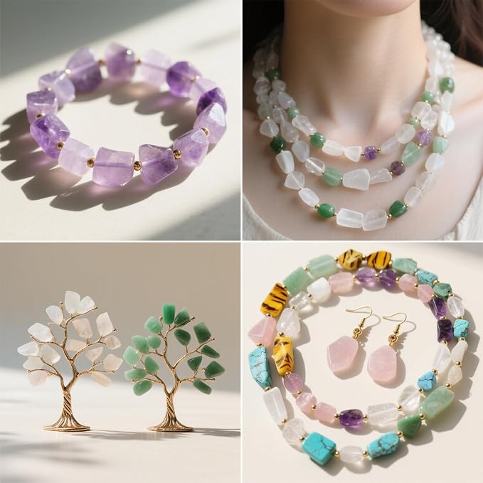 900pcs Natural Gemstone Chip Beads Bulk - Image 4