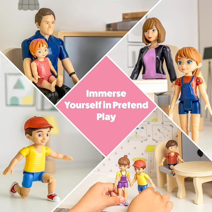 Dollhouse People, Bendable Dollhouse Family Set – 9 Poseable Figures Including - Image 7