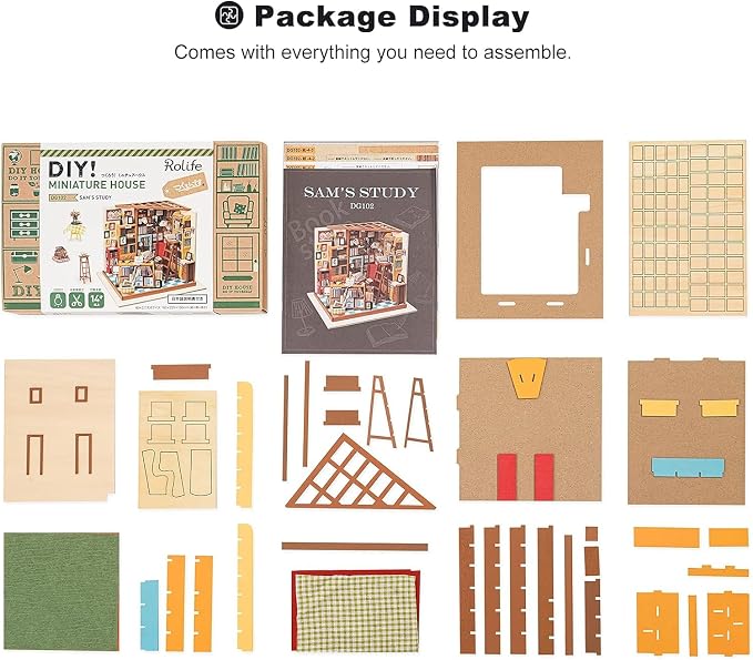 Rolife DIY Miniature House Kit Sam's Study, Tiny House Kit - Image 9