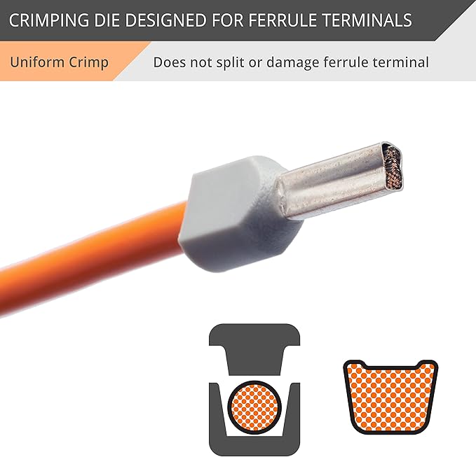 Wirefy Crimping Die for Larger Diameter Ferrule Terminals - 10-6 AWG