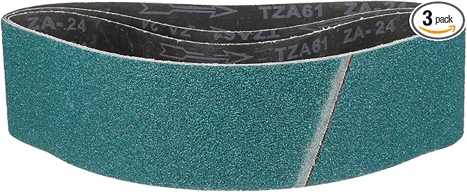 4 x 36 Inch Sanding Belt, 3 Pcs 24 Grit Zirconia Knife Sharpener Belts Work Sharpening for Belt Sander Knife Carving Tool Metal Working