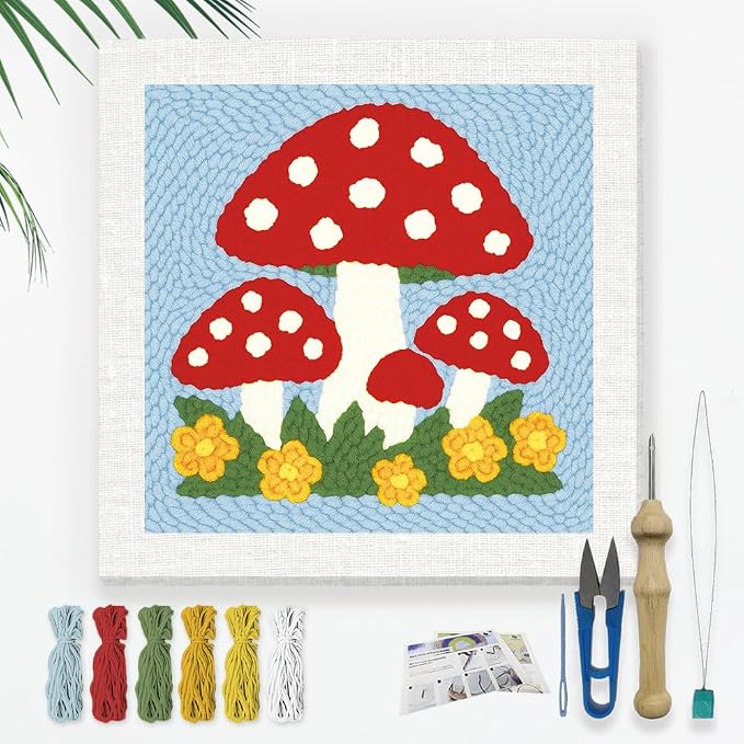 Doodlream Mushroom DIY Punch Needle Embroidery Kit by Doodlream