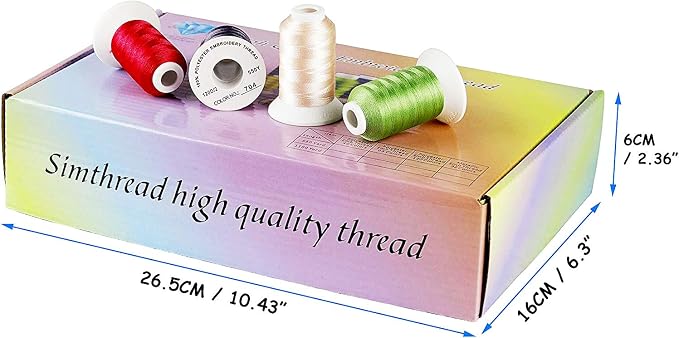 Simthread 40 Colors 40 Weight Polyester Embroidery Machine Thread Kit 550Y - Image 4