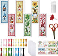 FREEBLOSS 6 Set Cross Stitch Bookmark Kit St. Patrick Gnome Pattern Stamped by FreeandCreativeCraftsArt
