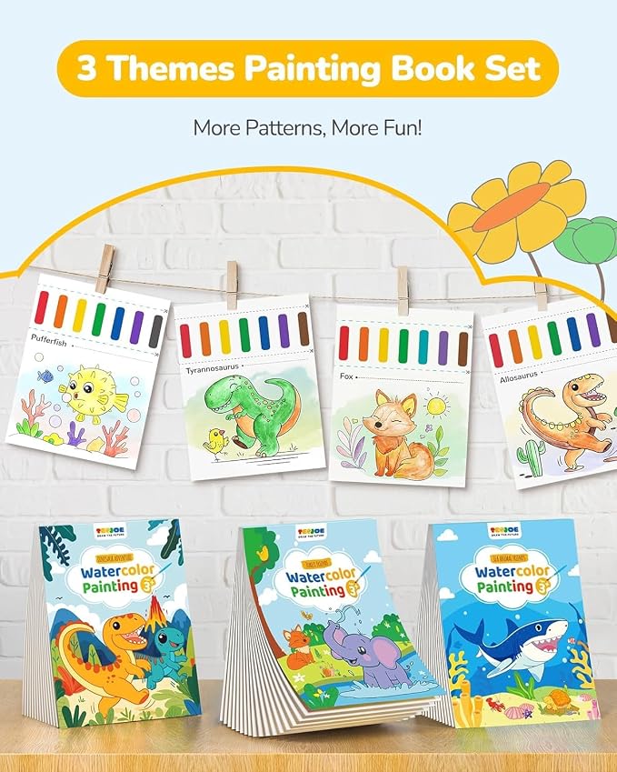 TECJOE 3 Pack Paint with Water Coloring Books - Image 3
