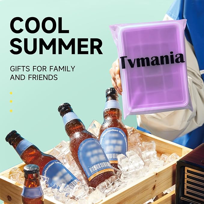 Tvmania Ice Cube Trays Set of 2, 15-Cube Silicone Molds - Image 7