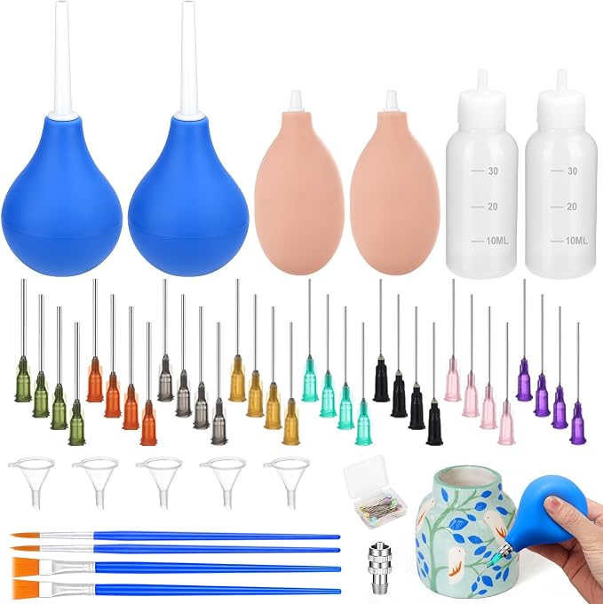 98 PCS Pottery Tools Supplies Precision Tip Applicator, Clay Slip Trailing by Jollidecor