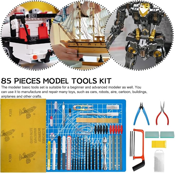 Bigstone 85 PCS Model Tools Kit Hobby Building Tool Craft Set Modeler Basic DIY - Image 9