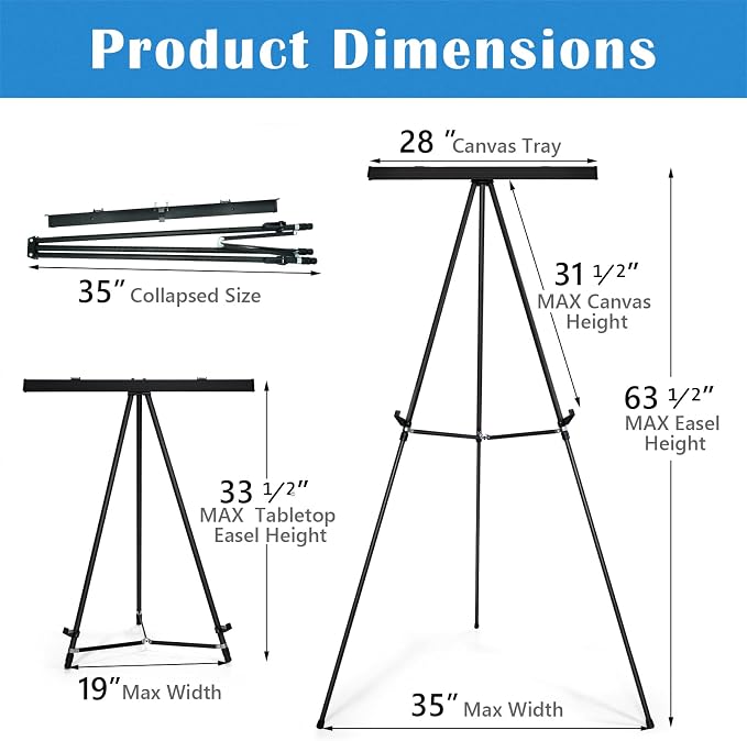Falling in Art Aluminum Flip Chart Display Easel Stand - Image 2