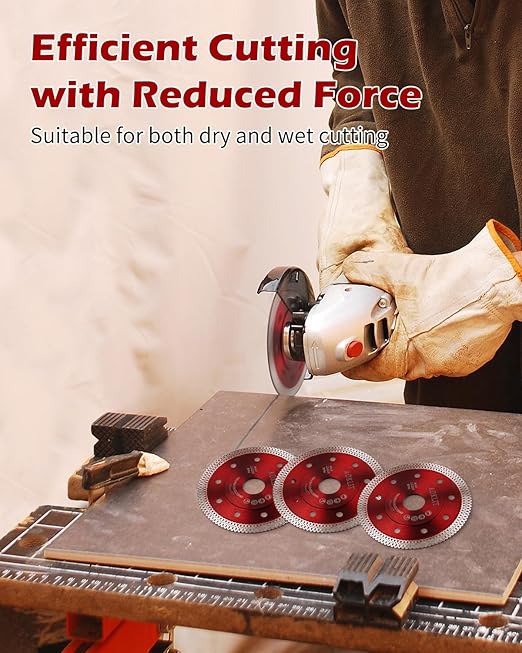5 Pcs Diamond Saw Blade, 4" Super Thin Tile Grinding Blade, Diamond Blade for Angle Grinder Cutting Porcelain Tile Granite Marbles