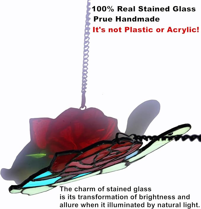 Stained Glass Turtle with Rose Birthday Gifts - Image 2
