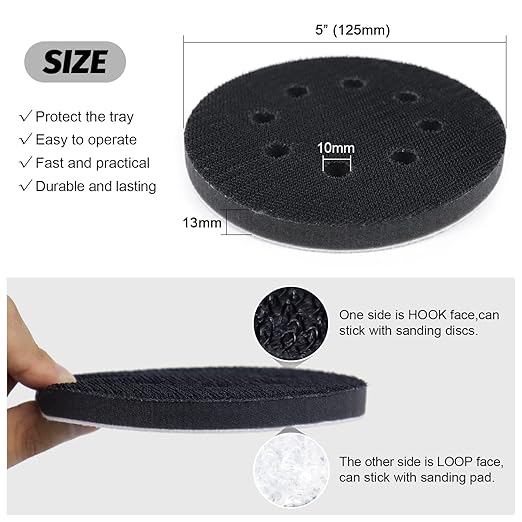 POLIWELL 5 Inch Sanding Discs Hook and Loop 8 Hole Heavy Duty Silicon Carbide Sandpaper 2000 3000 4000 5000 7000 10000 Grit with Interface Pad for Wet/Dry Sanding Grinder Polishing,30 Pack
