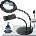 10X Magnifying Glass with Light and Phone Holder, 5 Color Modes Stepless by KRSTLV
