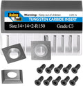 Asieg Tool 14x14x2mm-30° R150 Carbide Inserts Cutters Knives Replacement Blades 6 Inches Radius with Screws for Grizzly T21348 and Woodworking Spiral Helical Planer Head 10pcs