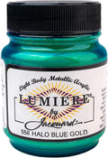 Jacquard Lumiere 2.25oz Fabric Paint Halo Blue Gold by Jacquard