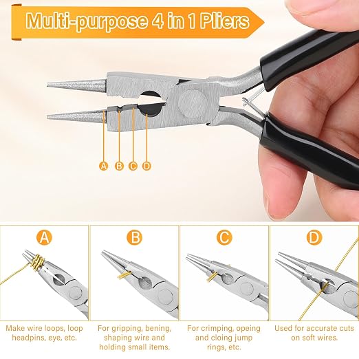 Modacraft 18 Gauge Gold Jewelry Wire & 4-in-1 Pliers Kit - 65FT Tarnish - Image 2