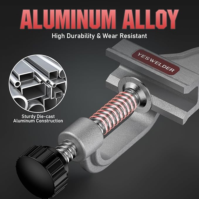 YESWELDER 90° Tube Clamp, Aluminum Alloy Right Angle Corner Clamp for Welding, Woodworking, DIY Projects, Cabinet Making