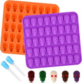Sakolla 2 Pack Gummy Skull Candy Silicone Molds 40 Cavity Silicone Skull Molds by Sakolla