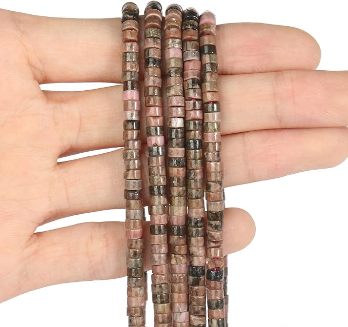 150Pcs 4×2mm Natural Rhodonite Spacer Stone Beads - Image 3