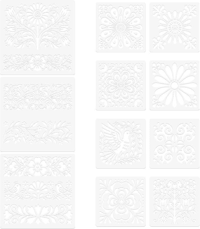 11pcs Talavera Mexican Lace Stencils in Two Sizes by Unknown