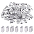 Glarks 200Pcs 1/16''(1.5mm) Aluminum Crimping Loop Sleeve Wire Rope Sleeves Double Barrel Ferrule for Wire Rope and Cable Line End (1/16''-200Pcs)