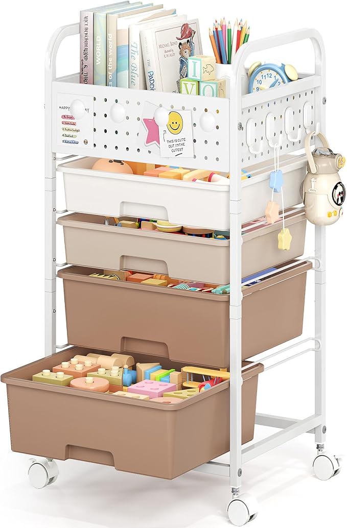 4 Drawer Rolling Storage Cart by SYKIARIOL
