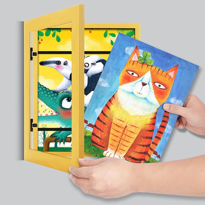 Kids Art Frames, 8.5x11 Front Opening Kids Artwork Frames Changeable, Milk - Image 7