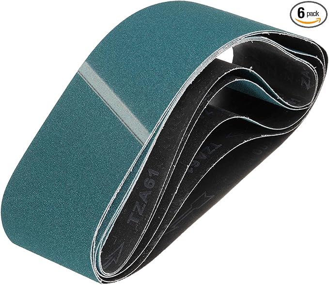 HARFINGTON 4 x 36 Inch Sanding Belts, 6 Pcs 60 Grit Zirconia Abrasive Belt Sander File Belt for Woodworking, Metal Polishing, Knife Sharpener