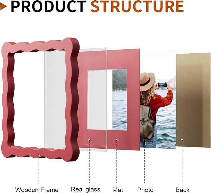 6x6 Wavy Picture Frame With Mat - Image 4