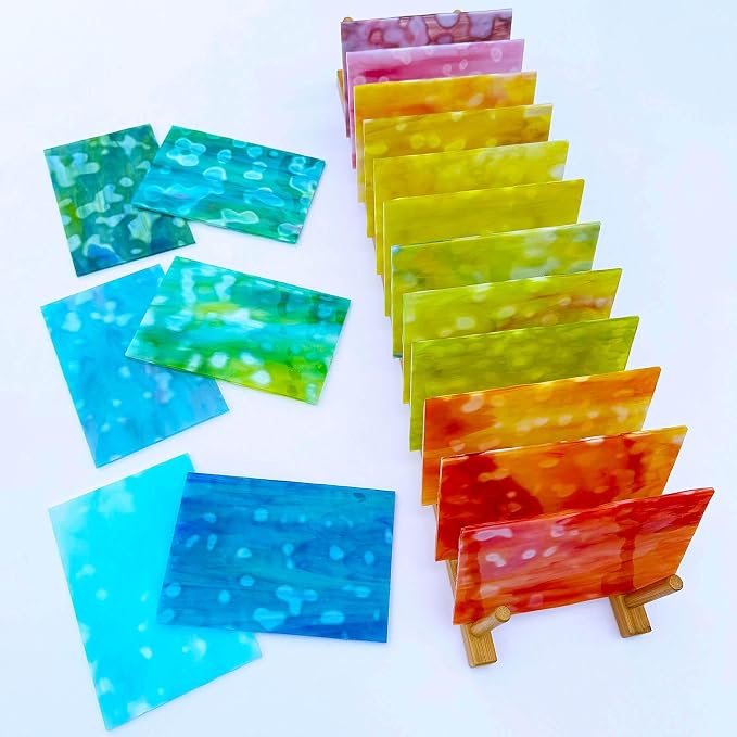 LITMIND 24 Sheets Premium Mottled Opal Stained Glass Sheets – 6 x 4 Inch - Image 3
