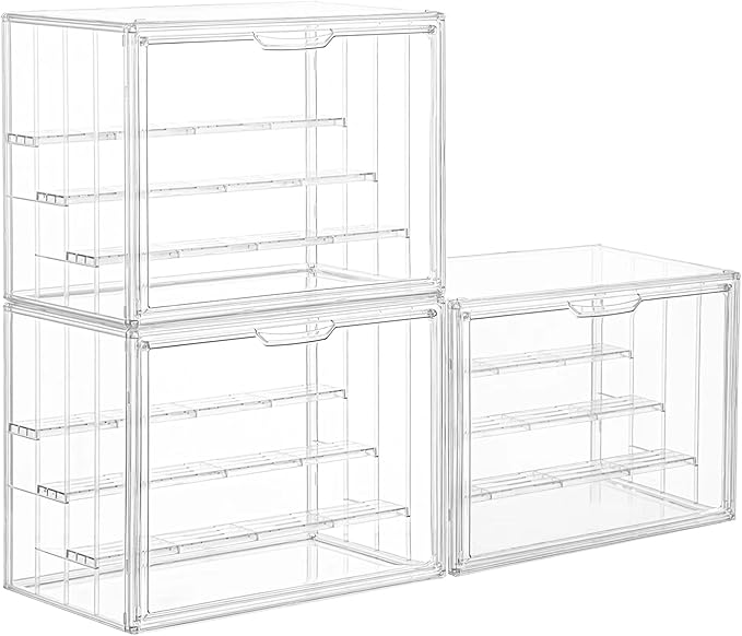 Clear Acrylic Display Case for Figures 4 Layer Figure Display Shelf by ZLLZUU