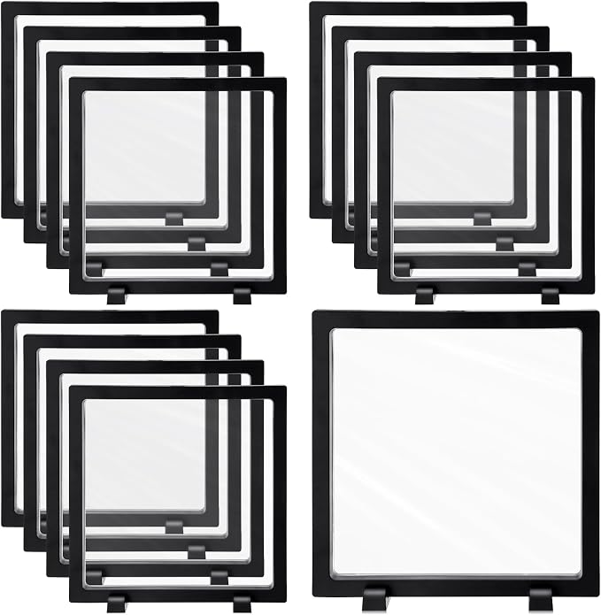 Harloon 12 Pcs 3D Floating Display Case Floating Frame Display Holder Stand by Muasung