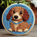 DIY Punch Needle Kit Brown Dachshund Dog by Unknown