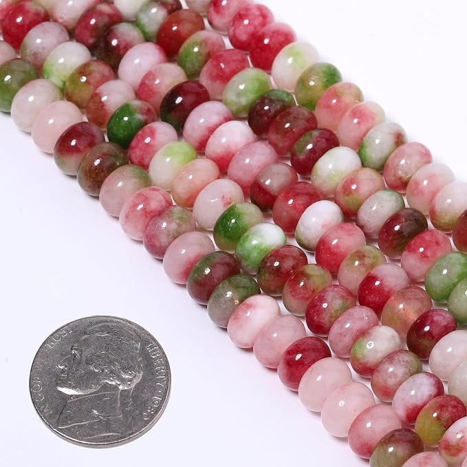 Songxi 5x8mm Natural Watermelon Tourmaline Stone Rondelle Beads, Gemstone - Image 5