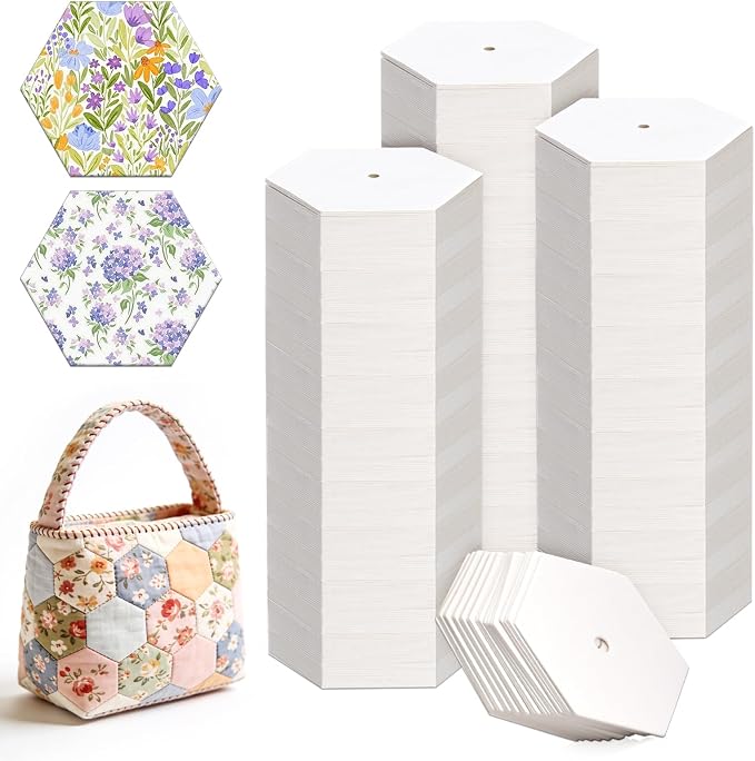600 PCS Hexagon Piecing Paper Templates, Quilting Templates Accessories by Neworkg