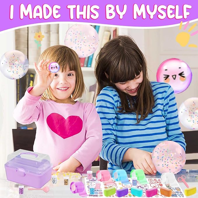 ZiZa Nano Tape Bubble Kit for Kids, DIY Squishy Stress Ball Making Maker Kit - Image 8
