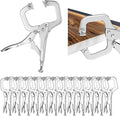 12 Pcs C Clamps Locking 6 Inch Heavy Duty Welding Pliers with Swivel Pads Adjustable Vise Grip Clamp for Shop Woodworking Cabinetry Repair Home Farm and Auto Workshop