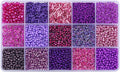 15 Grid Purple Glass Seed Bugle Tube Beads Kit by Basigeese
