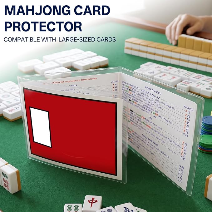 Mahjong Card Sleeves, 4 Pack Clear Protective Covers - Image 6