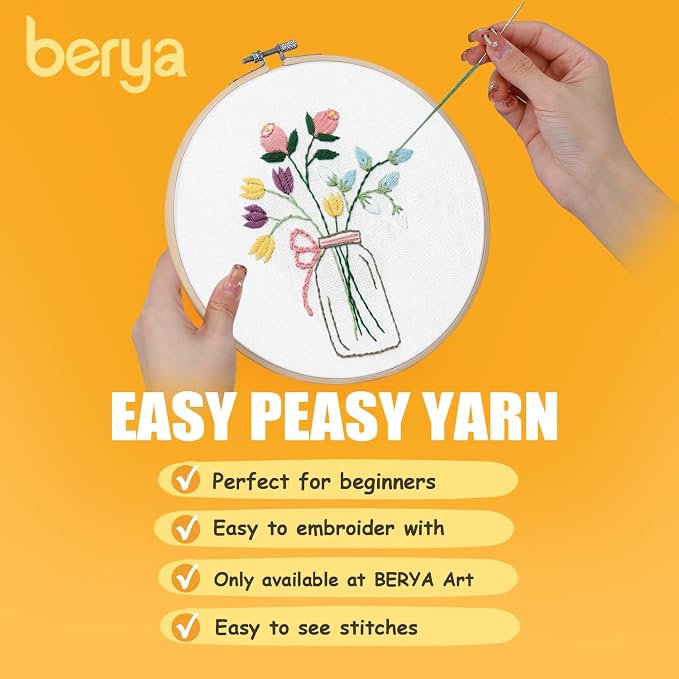 BERYA Flowers Embroidery Kit Including Video Step by Step Instructions - Image 6