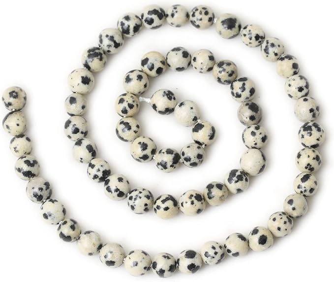 60PCS 6mm Natural Dalmatian Stone Round Loose Beads - Image 2