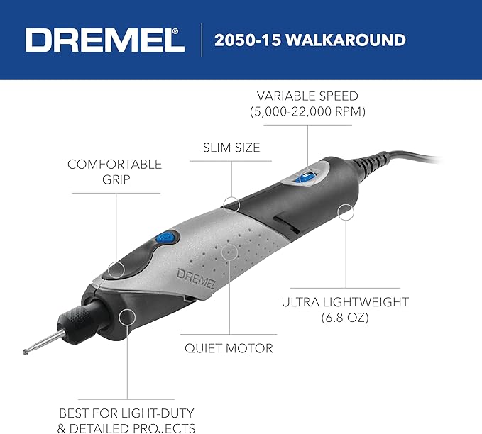 Dremel 2050-15 Stylo+ Versatile Craft Rotary Tool, Wood Carving Detail Tool, Perfect for Pumpkin Carving, Glass Etching, Leather Burnishing, Jewelry Making, and Polishing