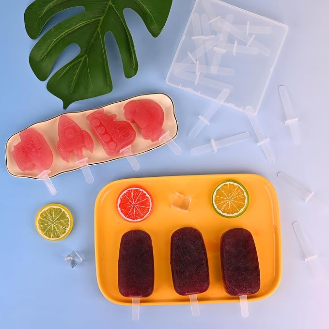 WMKGG 16 Pieces Popsicle Plastic Sticks Reusable - Image 2