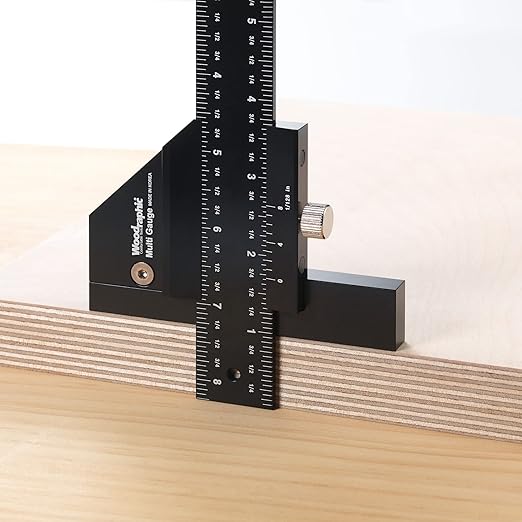 Scriber Gauge 14 Inch – Long Measuring Tool, Marking Ruler, Layout Square, Thickness Gauge, CNC Aluminum Tool for Woodworking, Joinery, Framing, Furniture, Cabinet (New Version)
