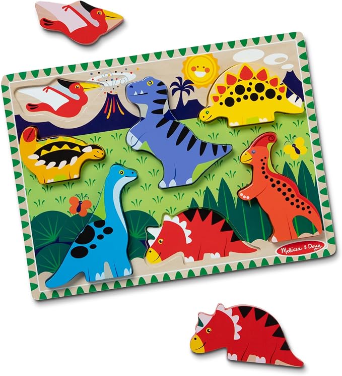 Melissa & Doug Dinosaur Wooden Chunky Puzzle by Unknown