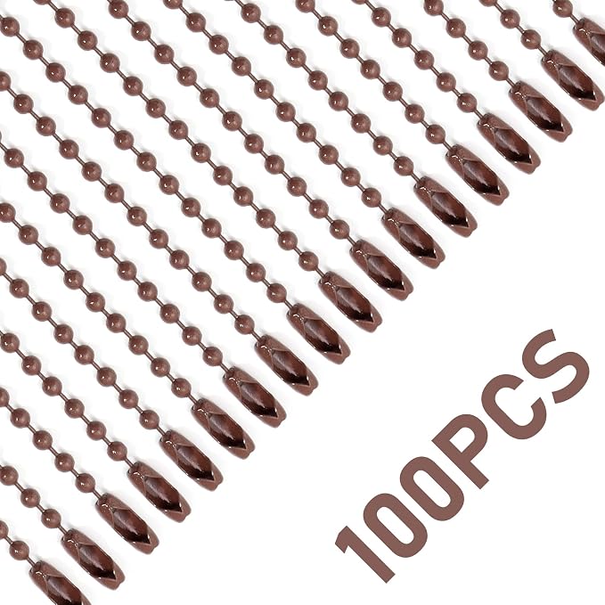 Lemonkey 100Pcs Ball Beads Chains Bulk, Coffee Keychains Rings Metal Chains - Image 4
