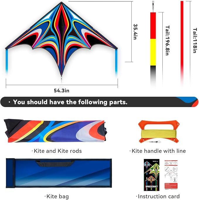 Kite, Large Delta Kites for Kids and Adults, Durable Multifunctional Beach Kite - Image 2